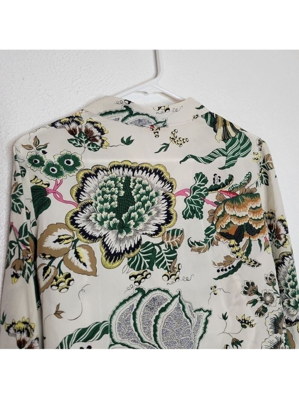 Tory Burch Erica Printed Silk Button-Down Top Women's Size Small - Picture 13 of 15